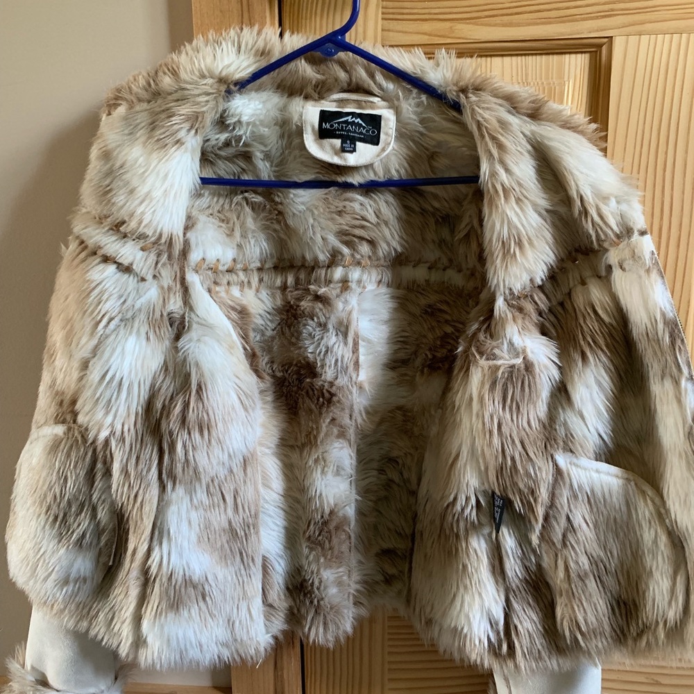 Leather faux fur lined jacket
